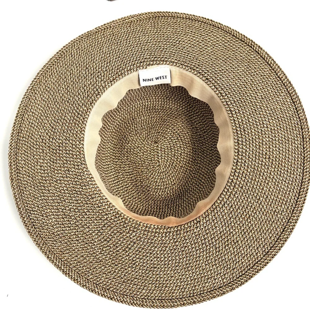 Nine West | Women’s Woven Summer Sun Hat 15” with Brown Band‎ OS
